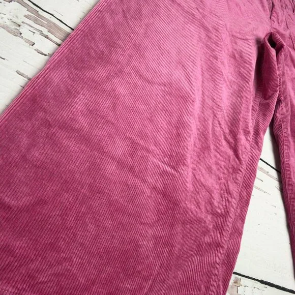 Maeve The Colette Pink Corduroy Wide Leg Crop Pants - Picture 4 of 9